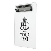 Personalized KEEP CALM and YOUR Mini Klembord (Angled2)