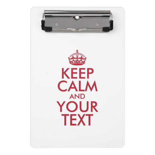 Personalized KEEP CALM and YOUR Mini Klembord (Voorkant)