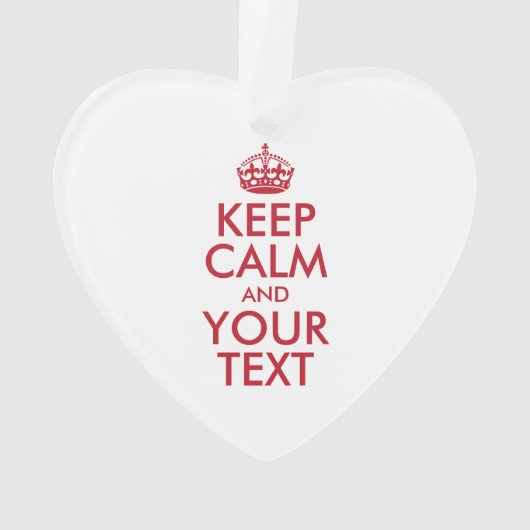 Personalized KEEP CALM and YOUR Ornament (achterkant)