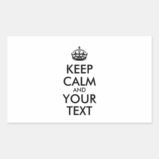 Personalized KEEP CALM and YOUR Rechthoekige Sticker (Voorkant)