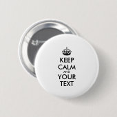 Personalized KEEP CALM and YOUR Ronde Button 5,7 Cm (Voorkant /achterkant)