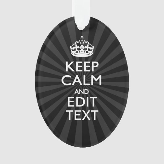 Personalized KEEP CALM and your text Creative Ornament (voorkant)