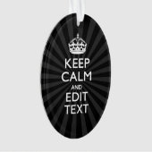 Personalized KEEP CALM and your text Creative Ornament (voorkant)