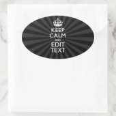 Personalized KEEP CALM and your text Creative Ovale Sticker (Tas)