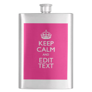 Personalized KEEP CALM AND Your Text on Fuchsia Flacon
