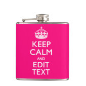 Personalized KEEP CALM AND Your Text on Fuchsia Heupfles (Voorkant)