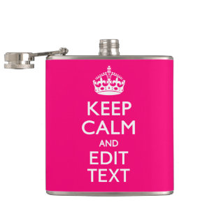 Personalized KEEP CALM AND Your Text on Fuchsia Heupfles