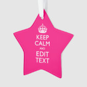 Personalized KEEP CALM AND Your Text on Fuchsia Ornament (voorkant)