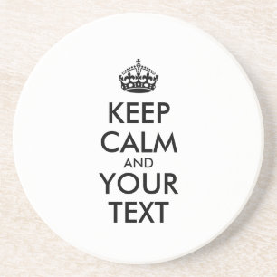Personalized KEEP CALM and YOUR Zandsteen Onderzetter
