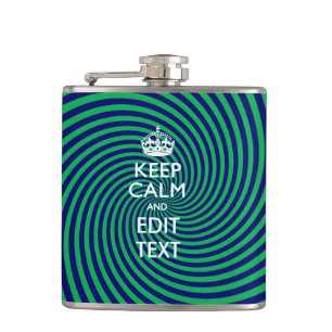 Personalized Keep Calm Blue and Green with a Twist Heupfles