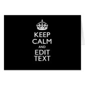 Personalized KEEP CALM Have Your Text on Black (Devant horizontal)