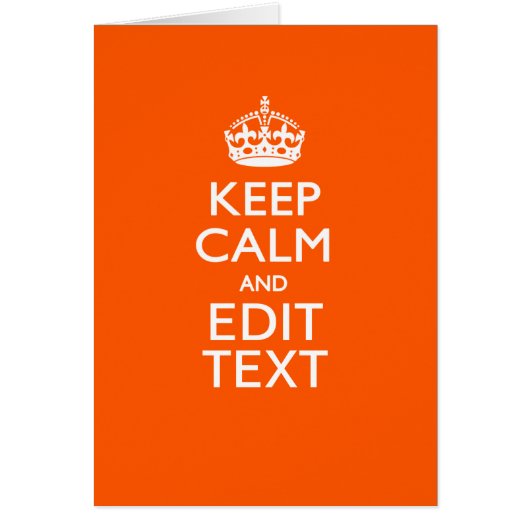 Personalized KEEP CALM Your Text Orange Accent (Devant)
