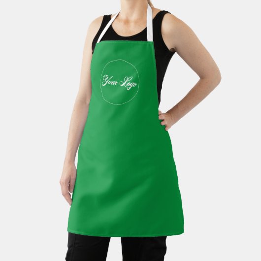 Personalized Kelly Green Company Logo Apron Schort (Insitu)