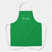 Personalized Kelly Green Company Logo Apron Schort (Voorkant)