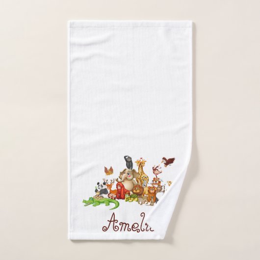 Personalized Kid's animals  (Serviette à main)