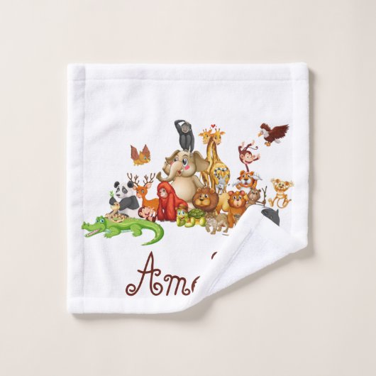 Personalized Kid's animals  (Gant de toilette)