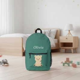 Personalized Kids' Backpack with Bear and Name  Bedrukte Rugzak