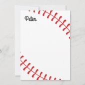 Personalized Kids Baseball Notecards Bedankkaart (Achterkant)
