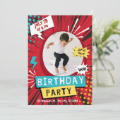 Personalized Kids Birthday Invitation with Photo  (Debout devant)