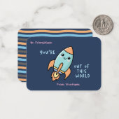 Personalized Kids Classroom Valentines Card Notitiekaartje (Voorkant / Achterkant in situ)