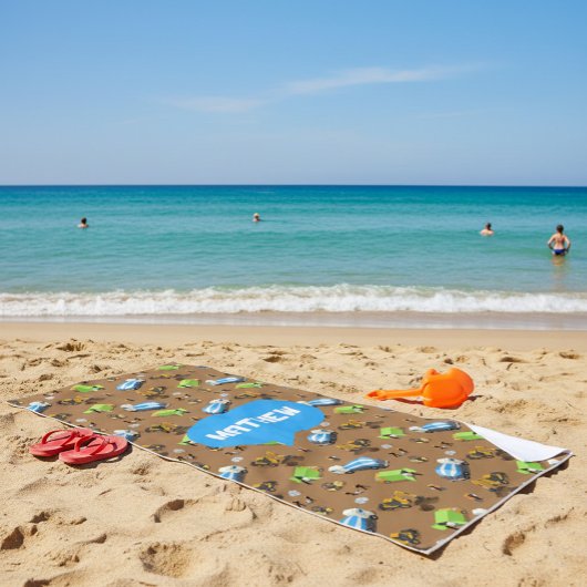 Personalized Kids Construction Vehicles  Strandlaken