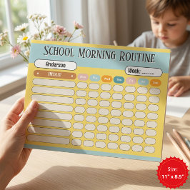 Personalized Kids Daily Routine Checklist Colorful Notitieblok