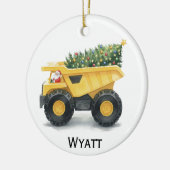 Personalized Kids Dump Truck Christmas Ornament (Links)