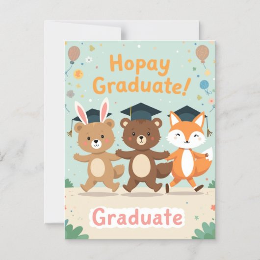 Personalized Kids Graduation Card Magnetische Uitnodiging (Voorkant)