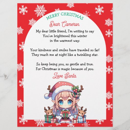 Personalized Kid's Letter from Santa  (Voorkant)