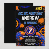 Personalized Kids Nerf Birthday Invitation (Devant / Derrière)