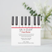 Personalized Kids Piano Recital Invitation (Debout devant)