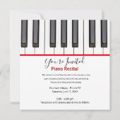 Personalized Kids Piano Recital Invitation (Devant)