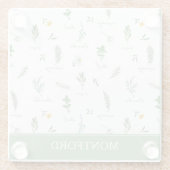 Personalized Kitchen Garden Botanical Glazen Onderzetter (Achterkant)
