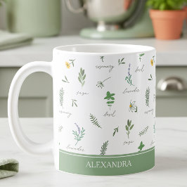 Personalized Kitchen Garden Botanical Mug Koffiemok