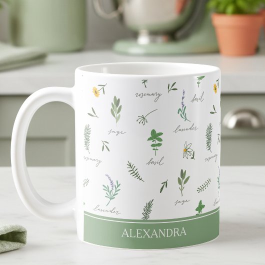 Personalized Kitchen Garden Botanical Mug Koffiemok