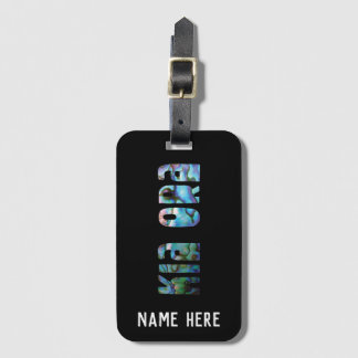 PERSONALIZED KIWI GREETING PAUA BAGAGELABEL