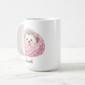 Personalized Knitted Hedgehog Coffee Mug (Devant gauche)