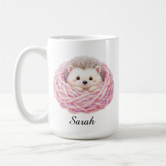 Personalized Knitted Hedgehog Coffee Mug