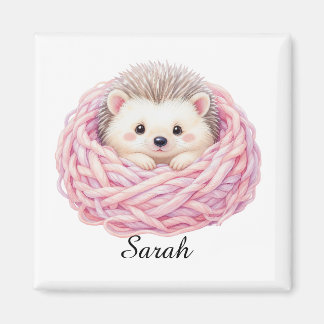 Personalized Knitted Hedgehog Magnet