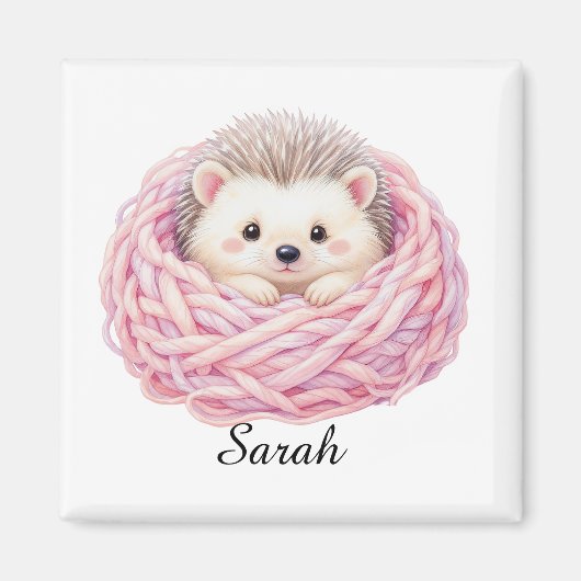 Personalized Knitted Hedgehog Magnet (Devant)