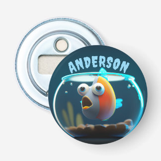 PERSONALIZED KUTE GROOT-OGIGE VERRASTE VIS BUTTON FLESOPENER