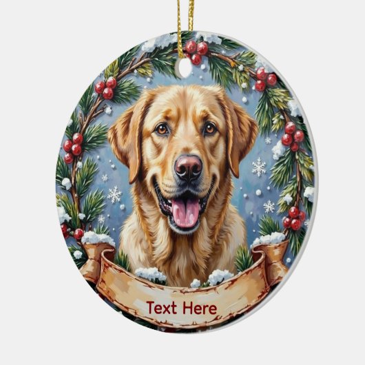 Personalized Labrador Retriever Christmas Keramisch Ornament (Links)