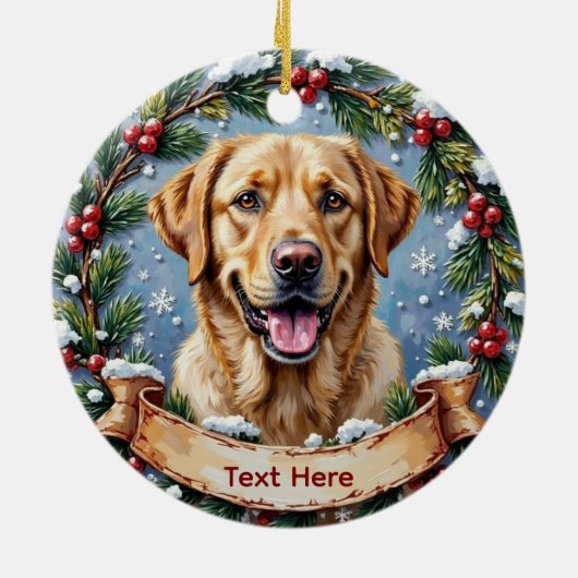 Personalized Labrador Retriever Christmas Keramisch Ornament (Achterkant)