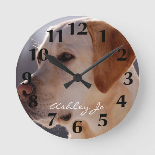 Personalized Labrador Retriever Wall Clock Ronde Klok