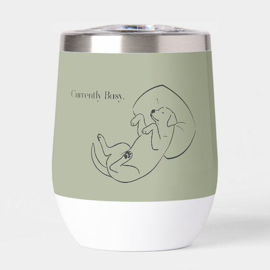 Personalized Labrador Wine Tumbler  Currently Busy (Voorkant)