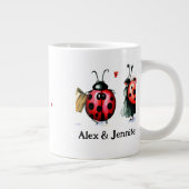 Personalized Ladybug Couple Mug Extra Grote Beker (Rechts)