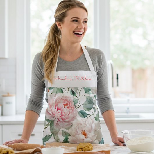 Personalized Large Floral Pattern Pink White Green Schort