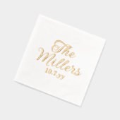 Personalized Last Name Custom Wedding Reception Folie Servetten (Links)