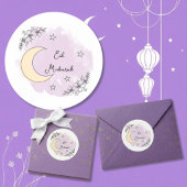 Personalized Lavender Eid Mubarak Stickers