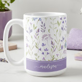 Personalized Lavender Floral Mug